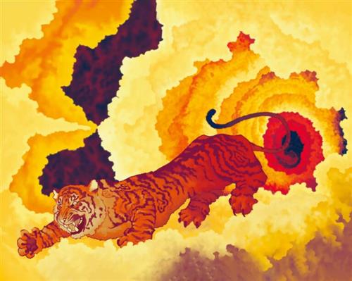 Finn Reddick, Fire Tiger, Digital Art, PCCA at Gibbs High School - Students' Choice Award